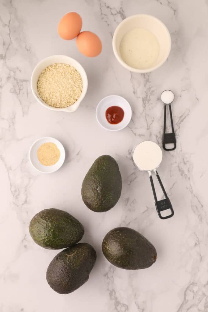 Ingredients needed to make air fryer avocado fries