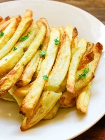 Air Fryer French Fries on a white plate