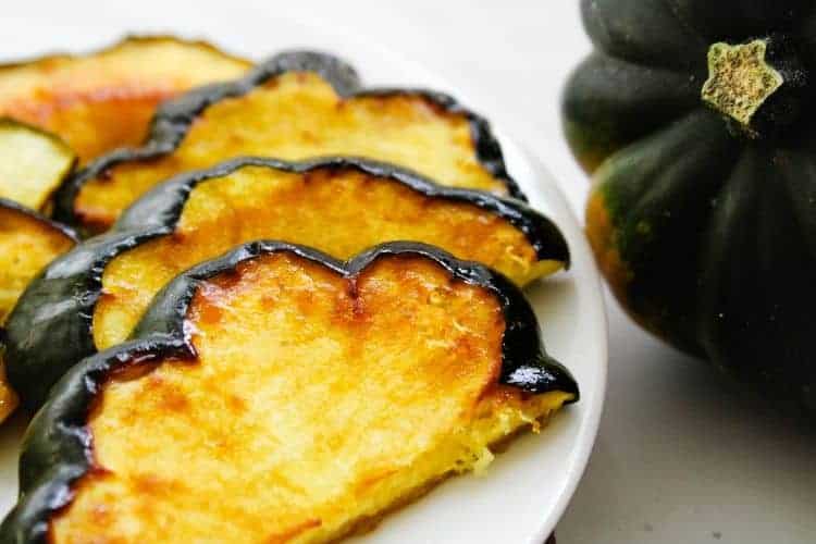 Air Fryer Winter Squash Slices on a white plate