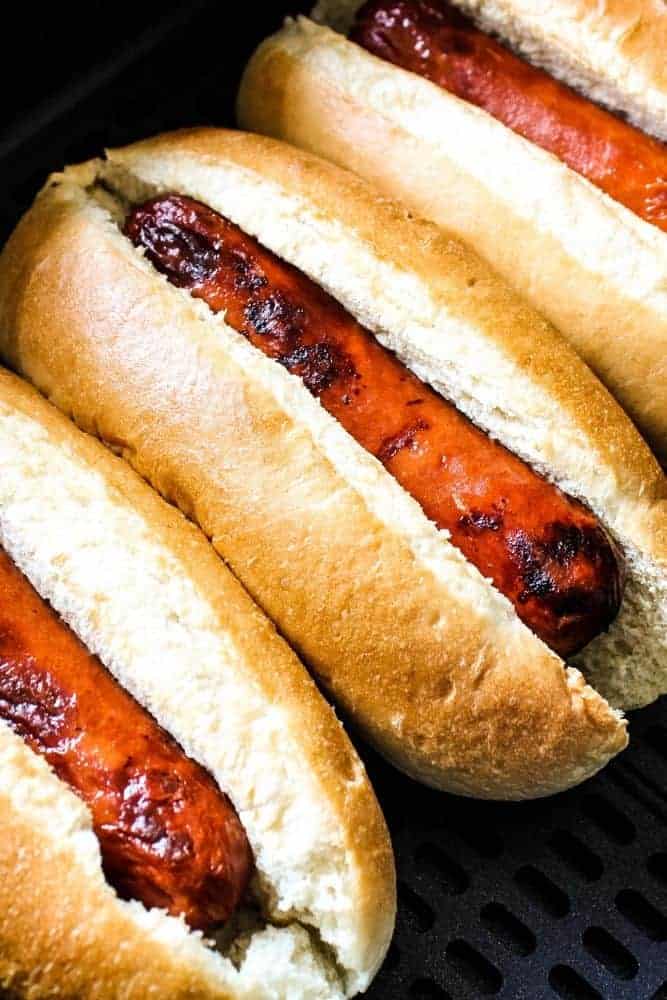 Easy Hot Dogs in Air Fryer