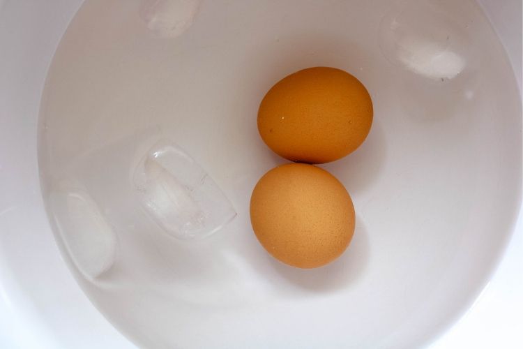 Hard-Boiled Eggs in Ice Bath