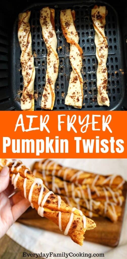 Title and Shown: Air Fryer Pumpkin Twists