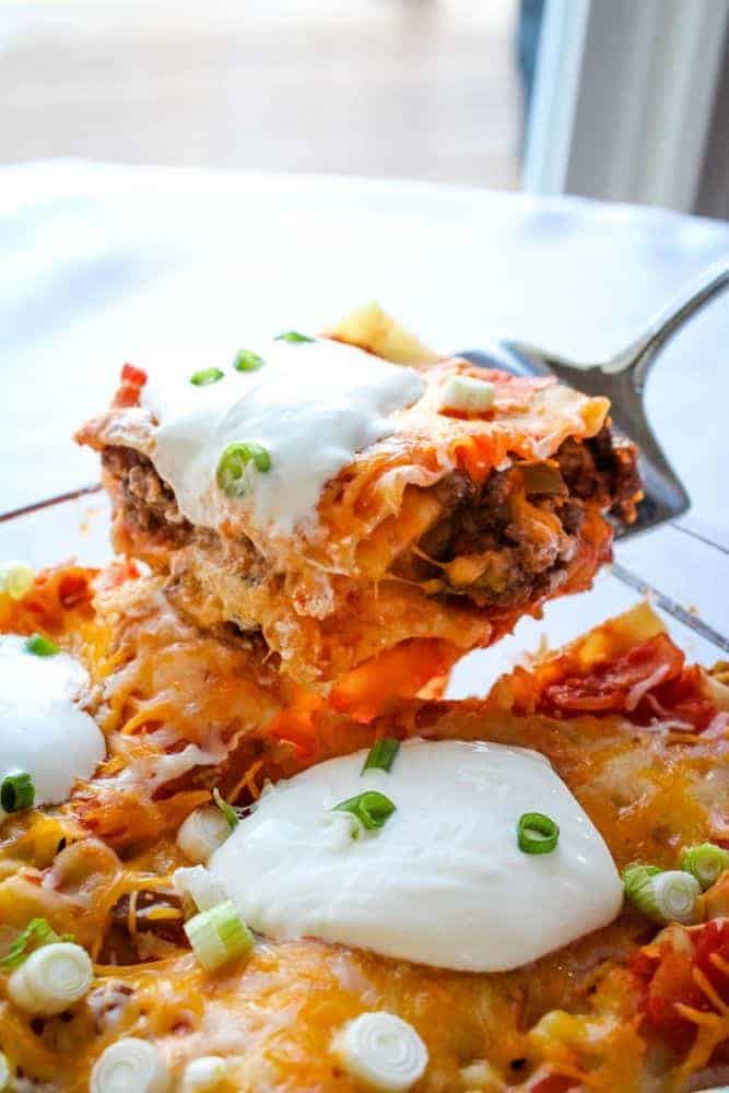Cheesy Taco Lasagna with Noodles