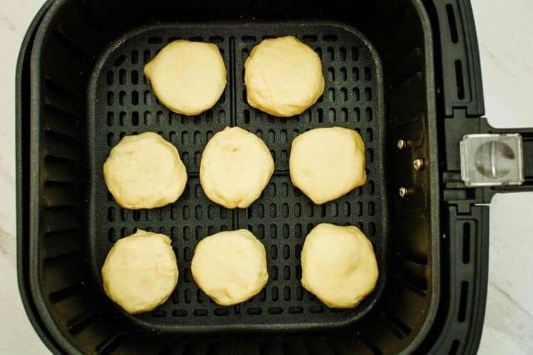 Raw Deep Fried Oreos inside Air Fryer