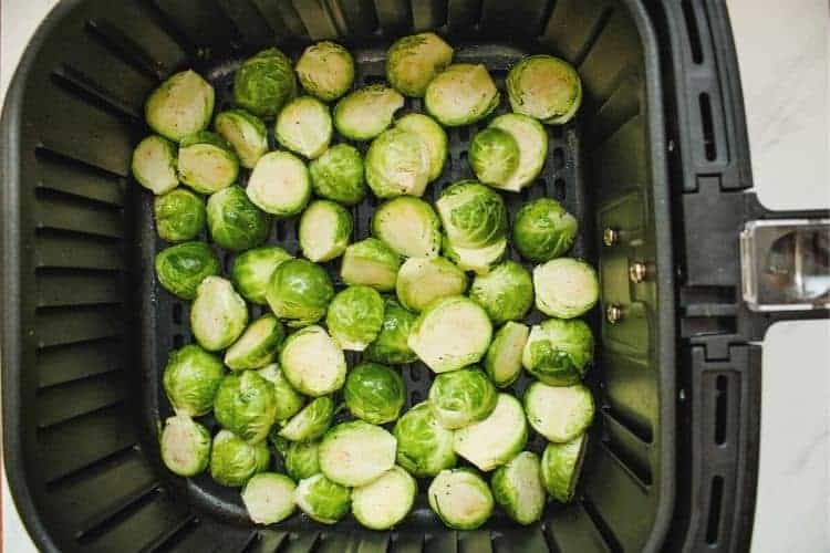 Brussels Sprouts inside Air Fryer