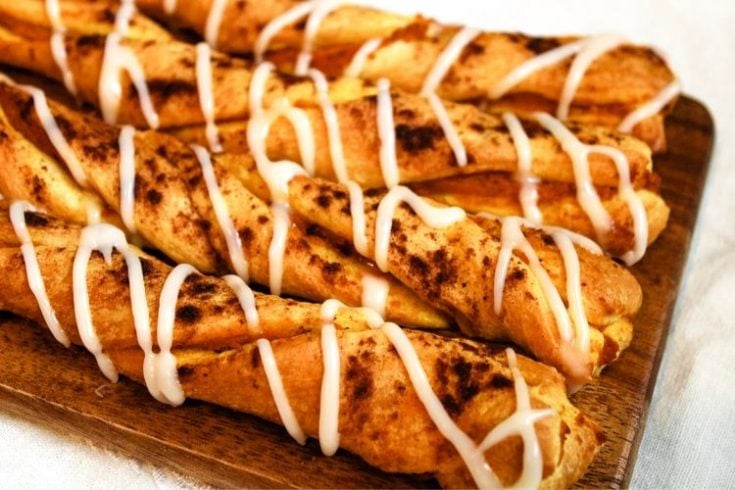 Air Fryer Pumpkin Pie Twists on brown cutting board