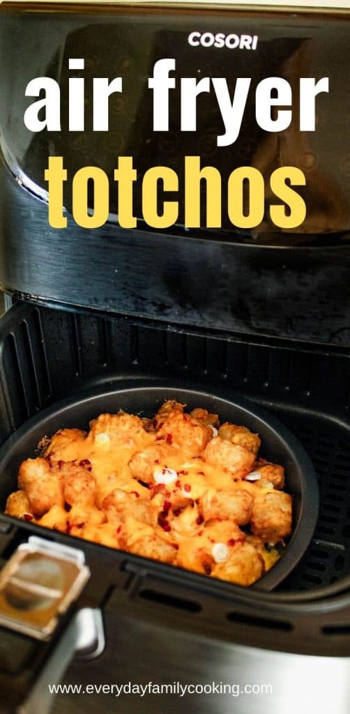 Title and Shown: Air Fryer Totchos (inside basket of air fryer)