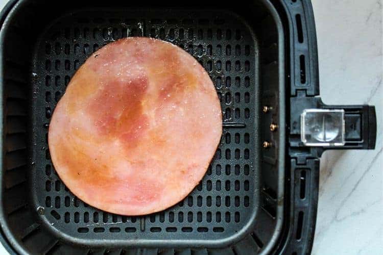 Ham Steak inside Air Fryer