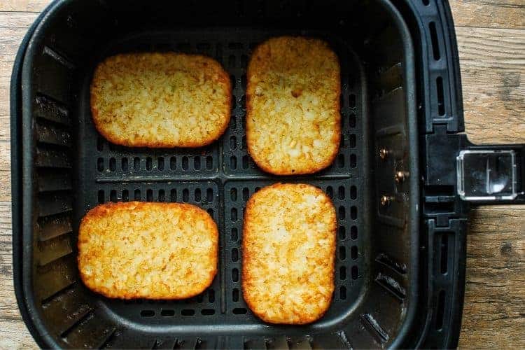 Hash Brown Patties inside Air Fryer