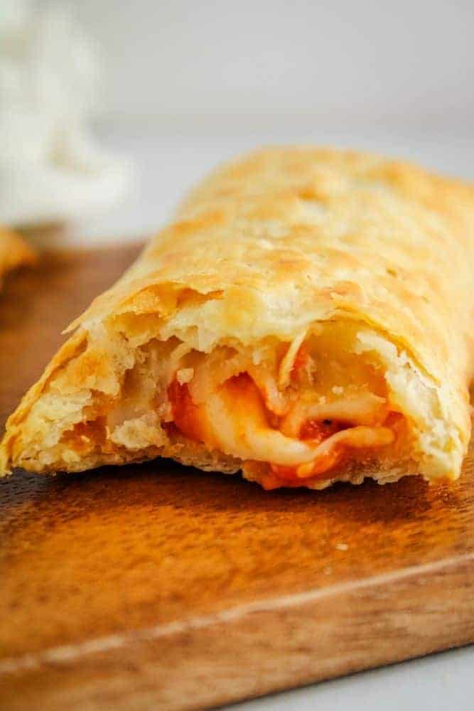 Air Fryer Hot Pockets with cheese oozing