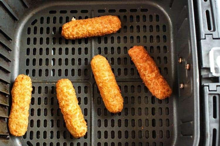 Mozzarella Sticks Inside of Air Fryer