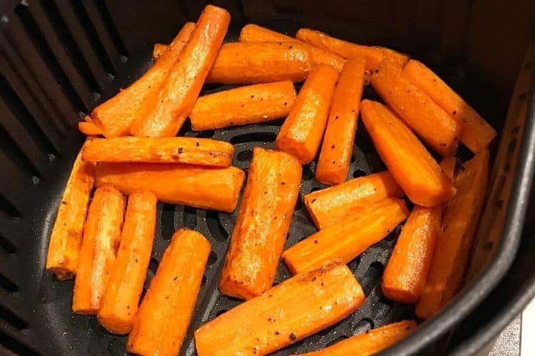 Carrots inside Air Fryer