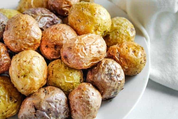 Baby Potatoes on a white plate