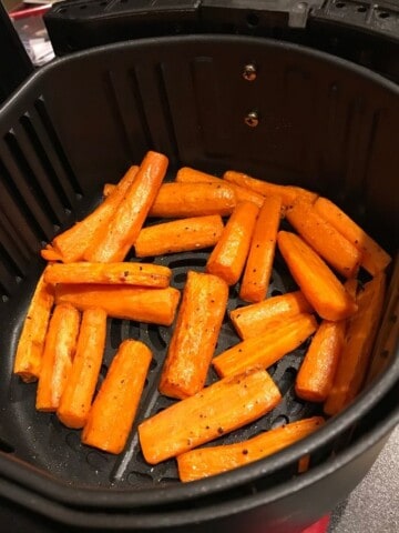 Carrots inside Air Fryer