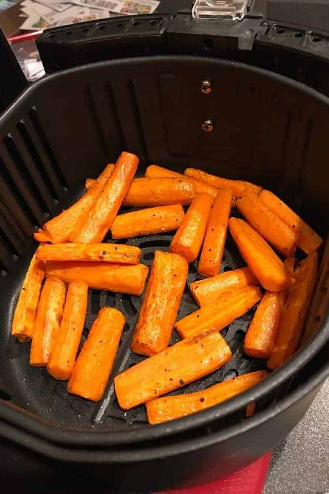 Carrots inside Air Fryer
