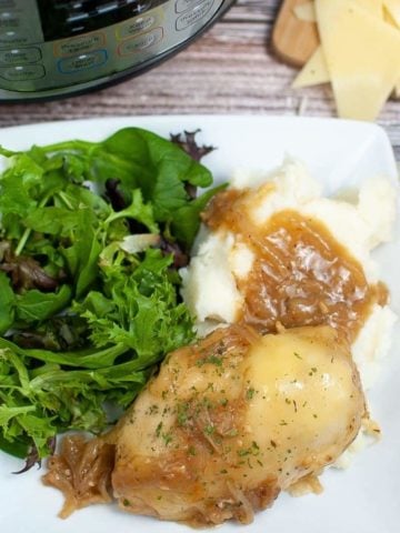 French Onion Chicken on a white plate