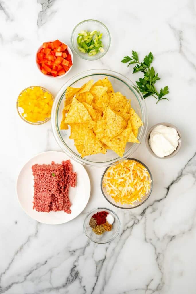 Ingredients needed to make air fryer nachos