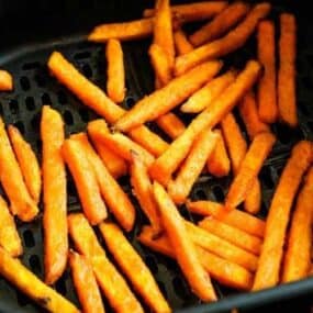 Frozen Sweet Potato Fries inside Air Fryer