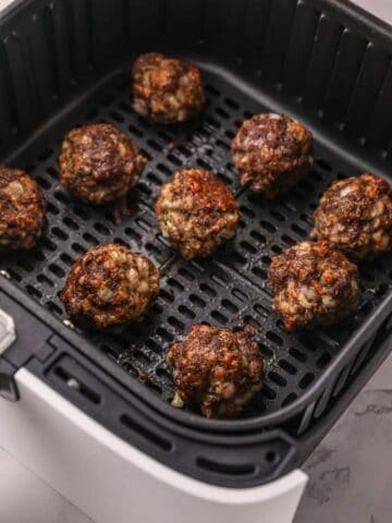 Cooked meatballs in air fryer