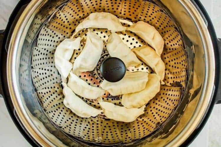 Frozen Pot Stickers inside Instant Pot