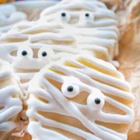 Halloween Mummy desserts on a plate