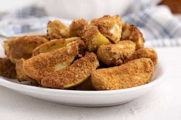 Air Fryer Apples on a white plate