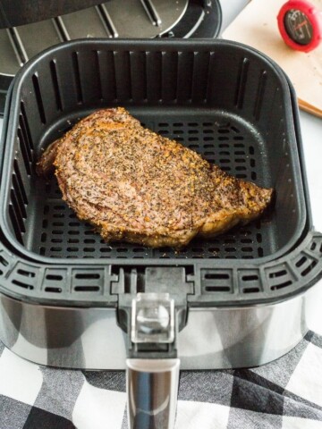 Cooked Ribeye Steak in Air Fryer