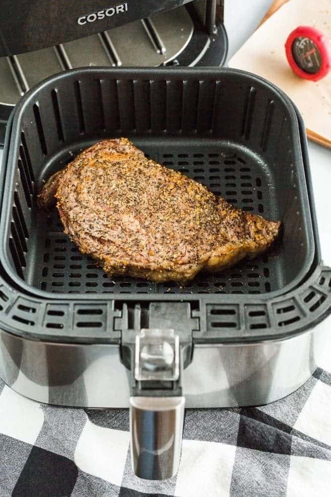Cooked Ribeye Steak in Air Fryer