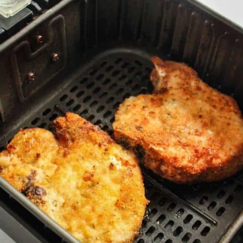 Cooked Bone-in pork chops in air fryer
