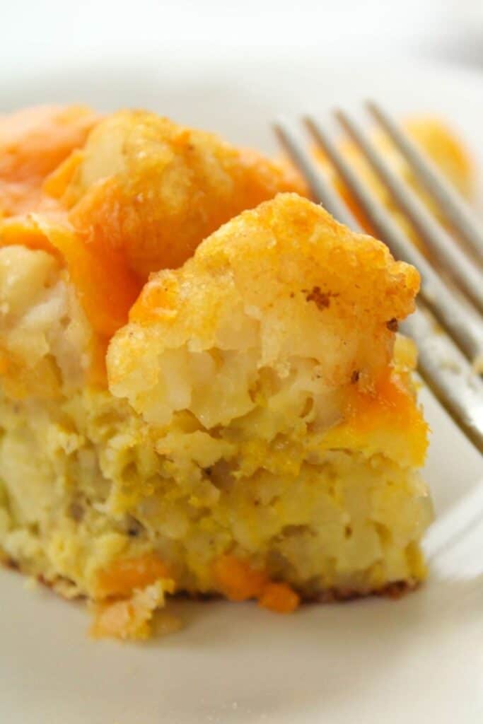 Slice of Vegetarian Tater Tot Casserole