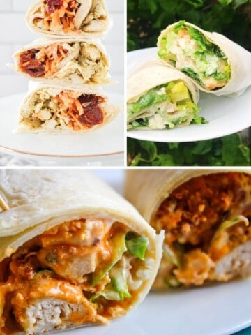 Collage of chicken wraps