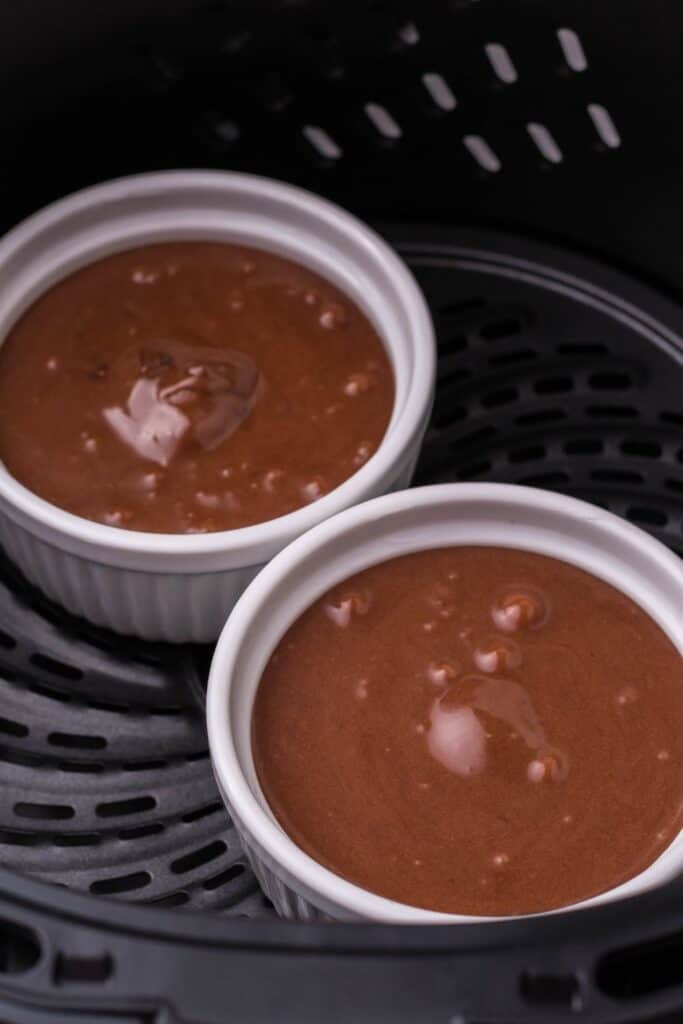 Raw Nutella Lava Cakes in air fryer