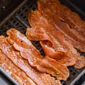 Cooked turkey bacon in the air fryer