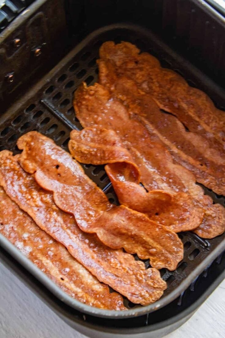 Cooked turkey bacon in the air fryer