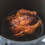 Cooked cornish hen in the air fryer