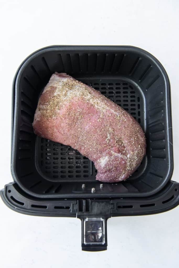 Raw pork loin in the air fryer