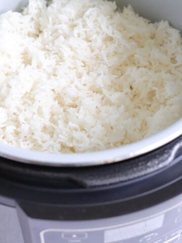 Fluffy cooked rice in the Ninja Foodi pressure cooker