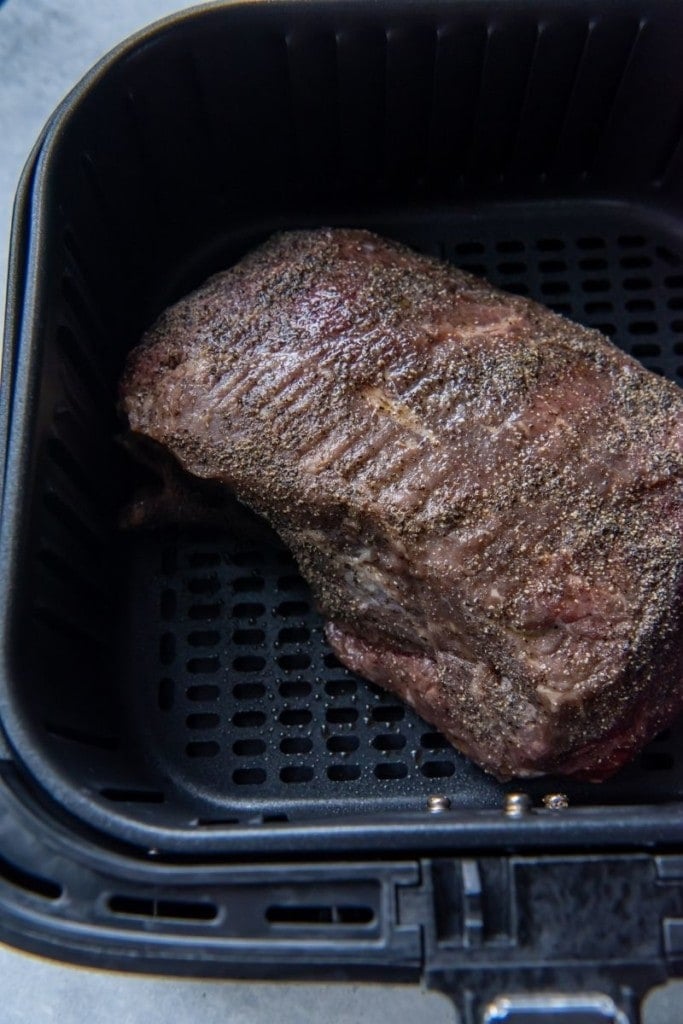 Raw roast beef in the air fryer