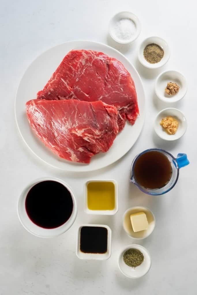 all ingredients for the air fryer flank steak