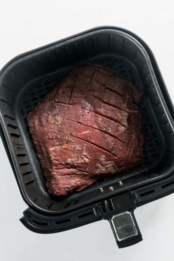 flank steak cooking in the air fryer