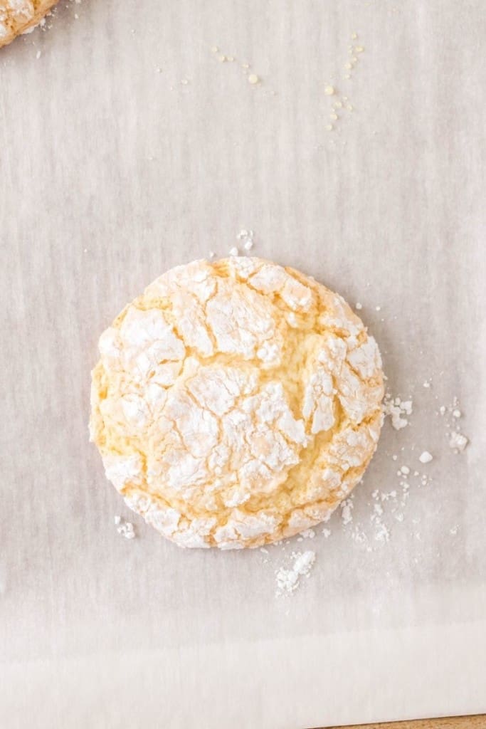 single vanilla crinkle cookie