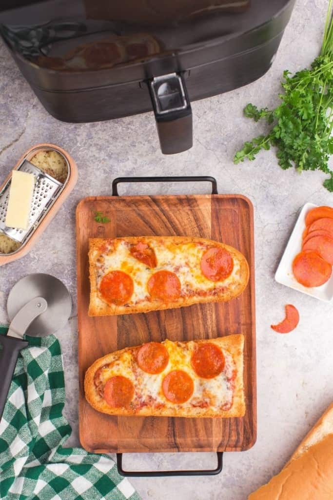 french bread pizza fresh from air fryer