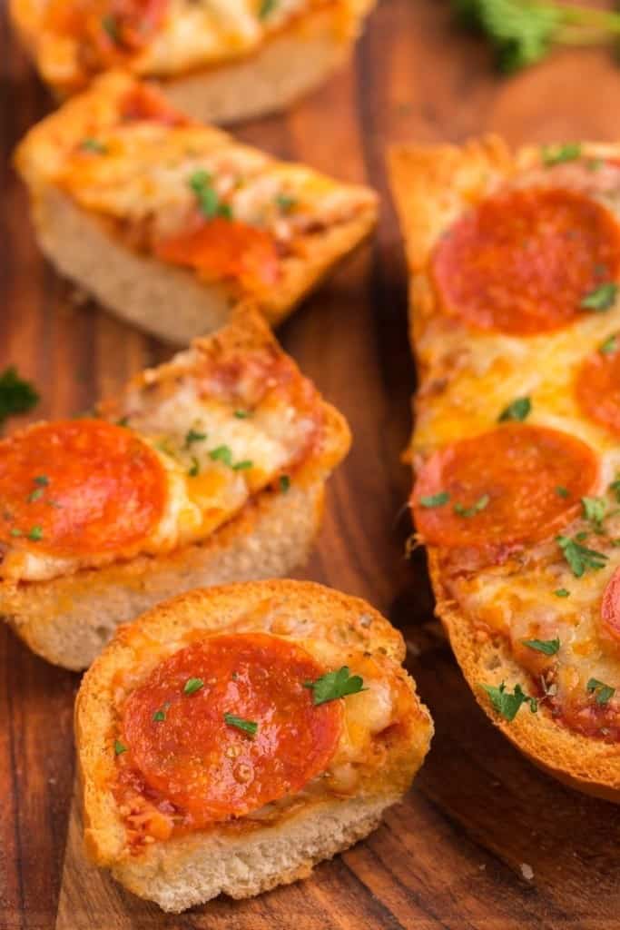 fresh french bread pizza made in the air fryer