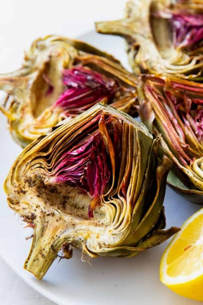 cooked artichokes in air fryer