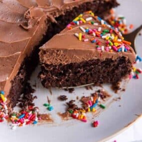 Rich and decadent chocolate cake made in air fryer