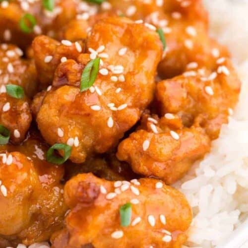 Crispy and flavorful air fryer mandarin orange chicken