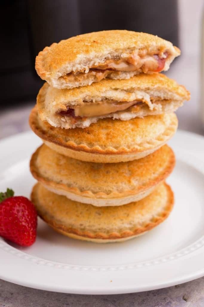 stack of air fryer uncrustables