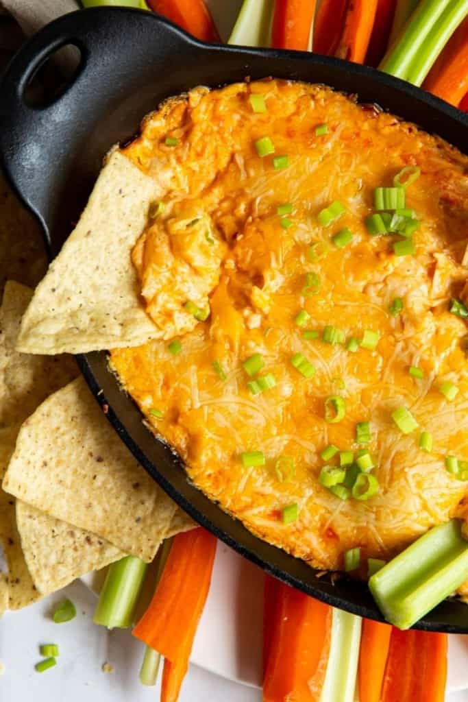 cheesy buffalo chicken dip without sour cream