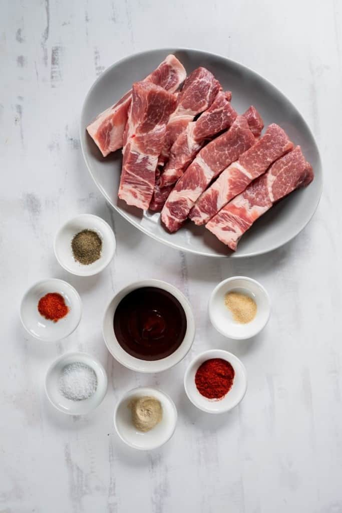 ingredients to prepare country-style ribs in air fryer