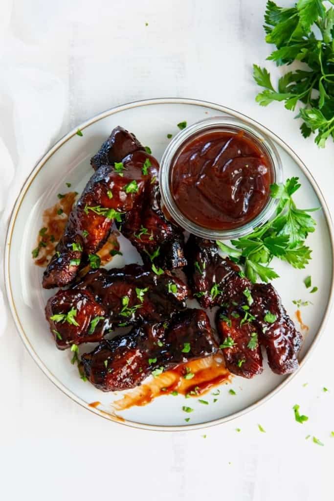 serve air fryer country-style ribs with BBQ sauce